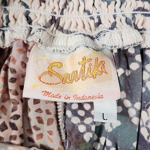 🔺️Santika Cream Print Fully Lined Panel Skirt Large - Picture 7 of 8